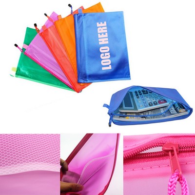 PVC Waterproof Zippered Pencil Pouch