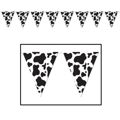 Cow Print Pennant Banner