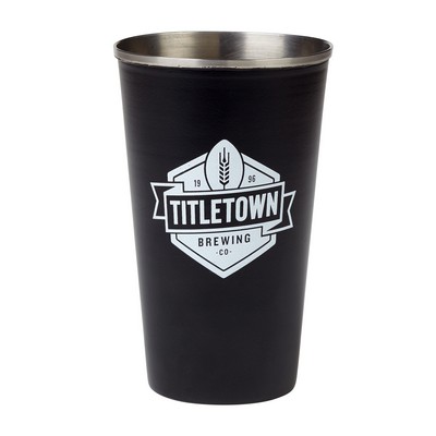 16 Oz. Black Stainless Steel Pint Glass