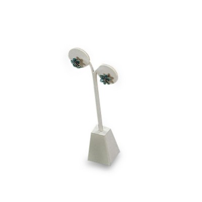 White Leatherette Earring Stand