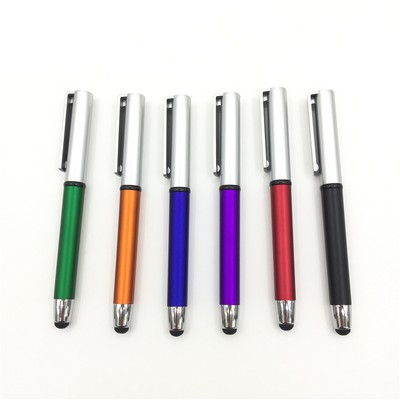 Twist-action Plastic ballpoint Pen with stylus tip and highter