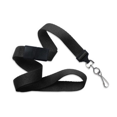 5/8" Blank Breakaway Lanyard w/Swivel Hook (Black)