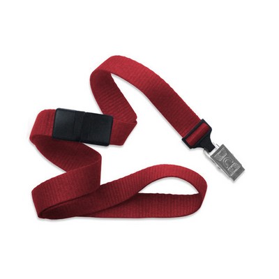 5/8" Blank Breakaway Lanyard w/Bulldog Clip (Red)