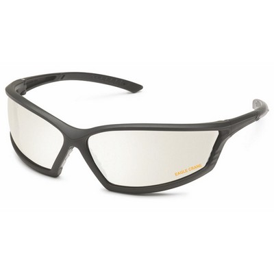 Black frame, clear lens, 4X4 safety glass