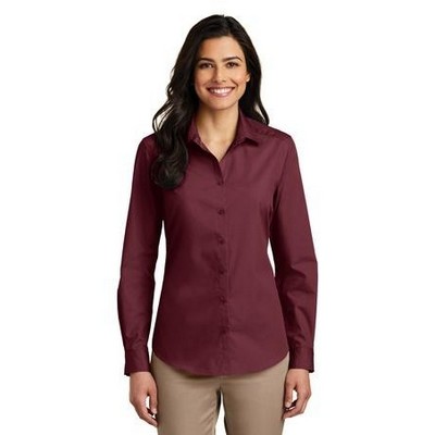 Port Authority® Ladies Long Sleeve Carefree Poplin Shirt