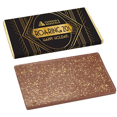 Foil Wrapped One Pound Belgian Chocolate Bar w/ 23K Gold Flakes