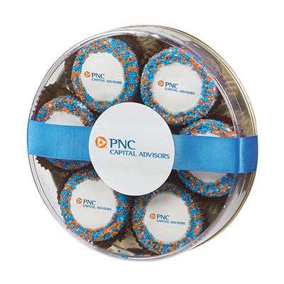 Custom Belgian Chocolate Covered Oreo® Gift - Corporate Color Nonpareil Sprinkles