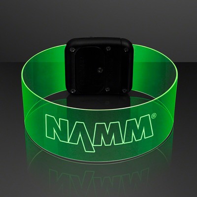 Laser Engraved - Cosmic Green LED Neon Bracelets - Domestic Print