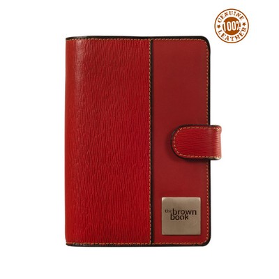 The Brown Book MI Series - Classic Genuine Leather Planner with Magnetic Tab Closure (7.75"x5.25")