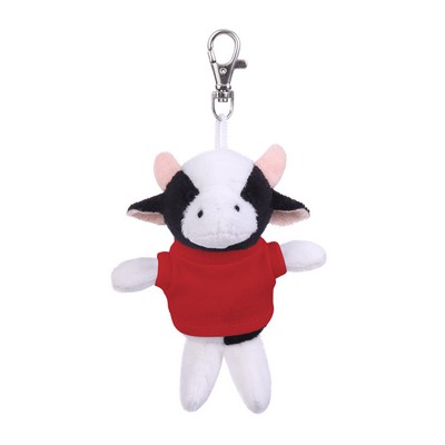 Soft Plush Cow Keychain with Tee