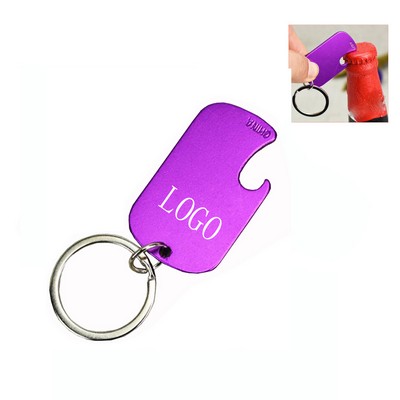 Metal Tag Bottle Opener w/ Keychain