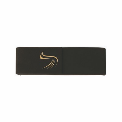 Black/Gold Leatherette Double Pen Case