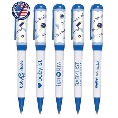 Union Printed - USA Made - Its-A-Boy - Euro Style Twist Pen with Pocket Clip