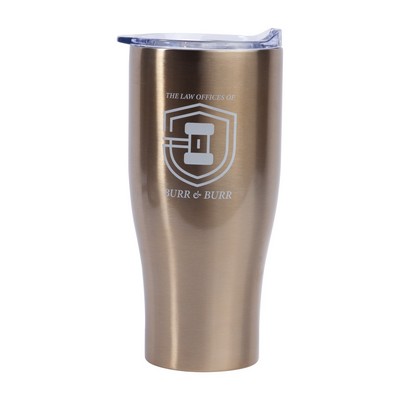 27 oz. Traveler Stainless Steel Grip Travel Mug (2 Color Imprint)