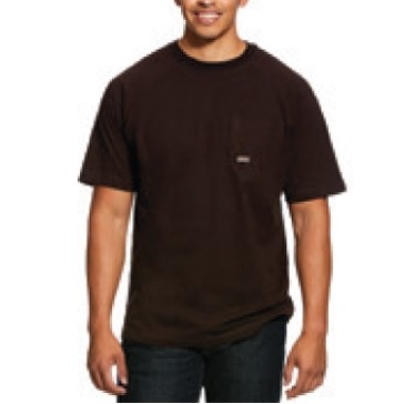 Ariat® Rebar™ Cotton Strong™ Men's Dark Brown T-Shirt