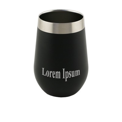 12 Oz. Apollo™ Black Stainless Steel Stemless Wine Glass