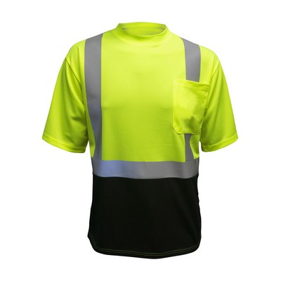 Max Apparel® MAX 405 Hi Vis Short Sleeve Black Bottom T-Shirt