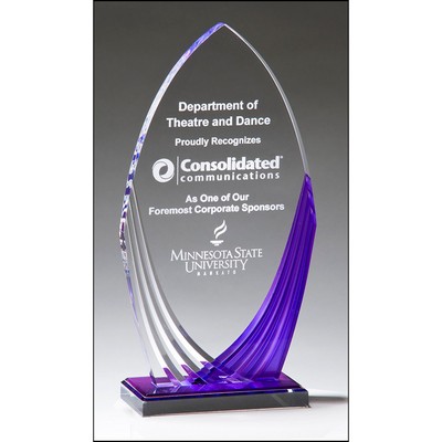 Tidal Series Acrylic Award with Printed Violet Accent (5.25"x9.75"x1.1")