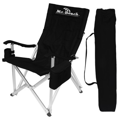 CLOSEOUT SPECIAL - PRICES SHOWN REDUCED 30% Large Folding Aluminum Chair w/Cooler & 375 lb. Rating