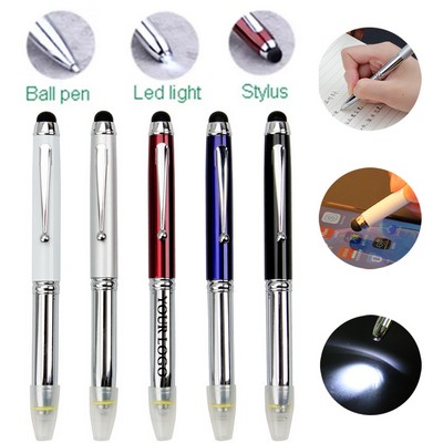 3 In 1 Touch Screen Pen With Led Light