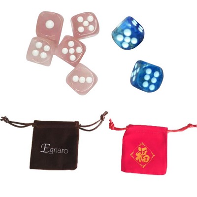 Quartz Dice w/Velvet Bag