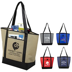 17-1/2"W x 13-1/2"H x 6"Gusset - "The CITY" Convention, Corporate, Travel, Beach and Boat Tote Bag