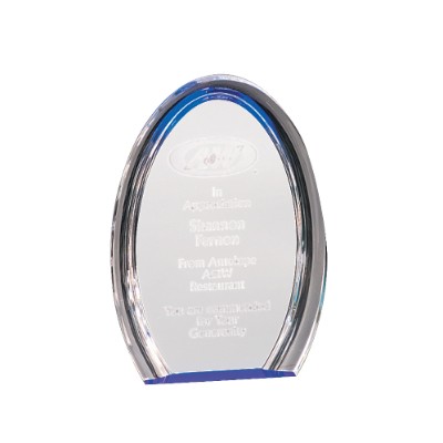 8" Oval Blue Halo Acrylic Award