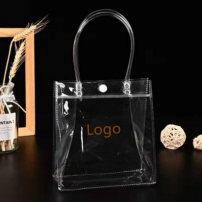 Transparent PVC Gift Wrap with Handles Bag Clear Tote Bag