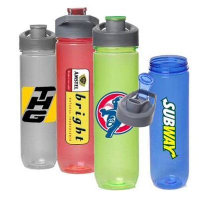 28 Oz. Plastic Sports Water Bottle w/Flip Lid