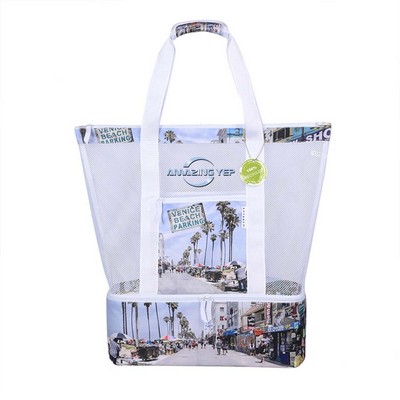 Sport Insulated Cooler Mesh Tote Bag