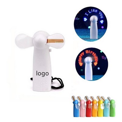 Mini Custom USB Message Flash Desk Handheld LED Fan