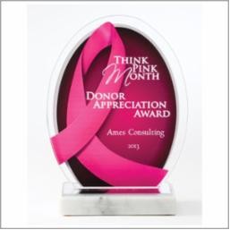 Acrylic Pink Ribbon Award