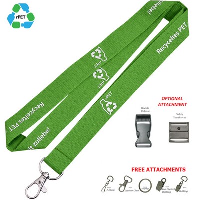 3/4" Recycled PET Lanyard Custom Imprint ID Badge Holder