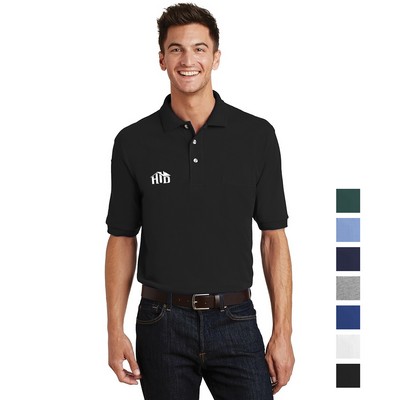 Port Authority® Heavyweight Cotton Pique Polo with Pocket