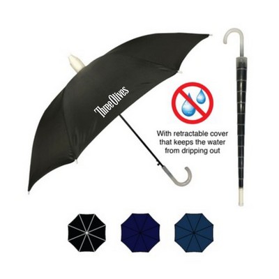 No Drip Umbrella W/ Silver Plastic Handle (46" Arc)