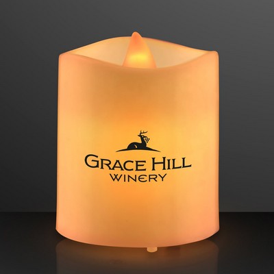 LED Mini Pillar Candles, Tall Tealights - Domestic Print