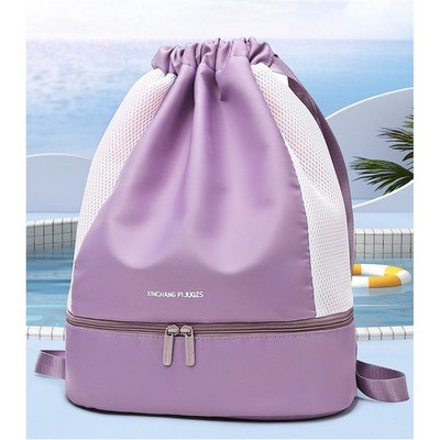 Drawstring Backpack drawstring bags for women String Bag Waterproof With Shoes Compartment