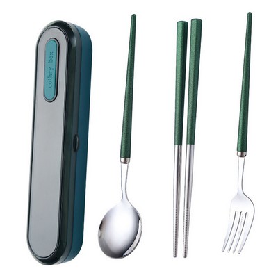 Chopsticks Fork Spoon Dinnerware Set with Box