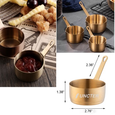 4 Oz 304 Stainless Steel Mini Dipping Sauce Cups With Handle - Gold