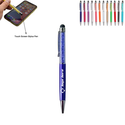 2-In-1 Slim Crystal Diamond Stylus Ballpoint Pens