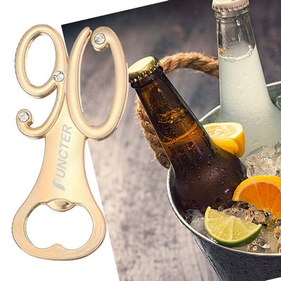 90th Birthday Shape Metal Bottle Opener