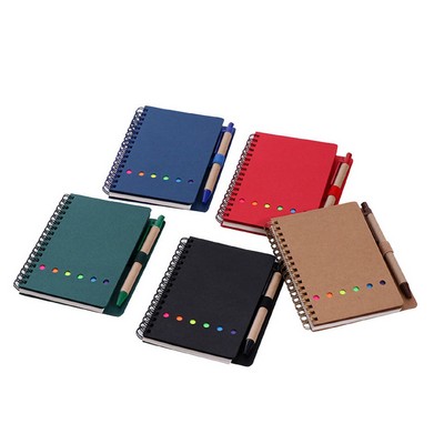 Kraft Paper Loose Leaf Notebook with Pen Sticker