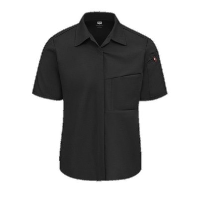 Red Kap™ Women's Short Sleeve Airflow Cook Shirt w/OilBlok - Black