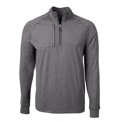 Cutter and Buck Men's Adapt Eco Knit Heather Recycled Pullover (Quarter Zip)