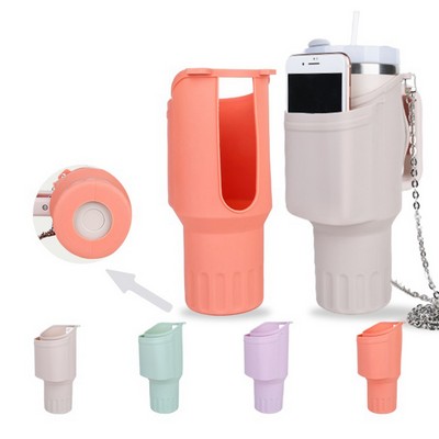 Water Bottle Silicone Carrier Bag with Strap