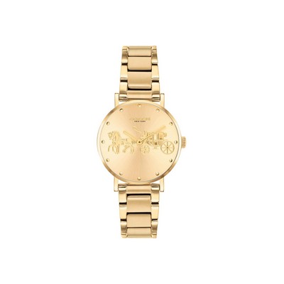 Coach® Ladies Perry Ionic Thing Gold Plated Watch w/Light Gold Dial