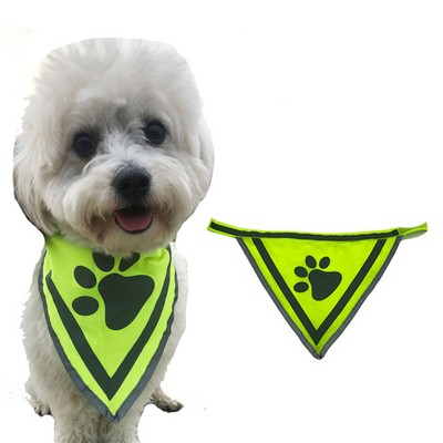 12 1/2" Reflective Polyester Triangle Pet Bandanna/Safety Collar Scarf