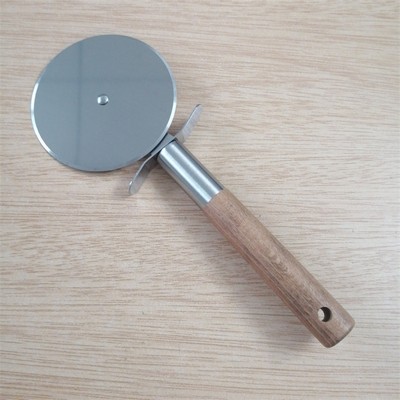 #12 Stainless Steel Pizza Cutter W/ Wood Handle