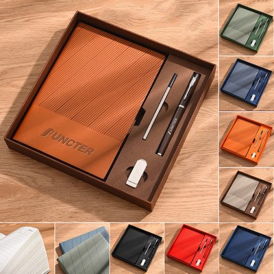 A5 Lined Leatherette Bound Journal Business Gift Set Writing Notebook Executive Notebook Gift Set