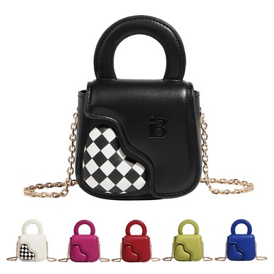 PU Leather Chain Love Shaped Crossbody Bag